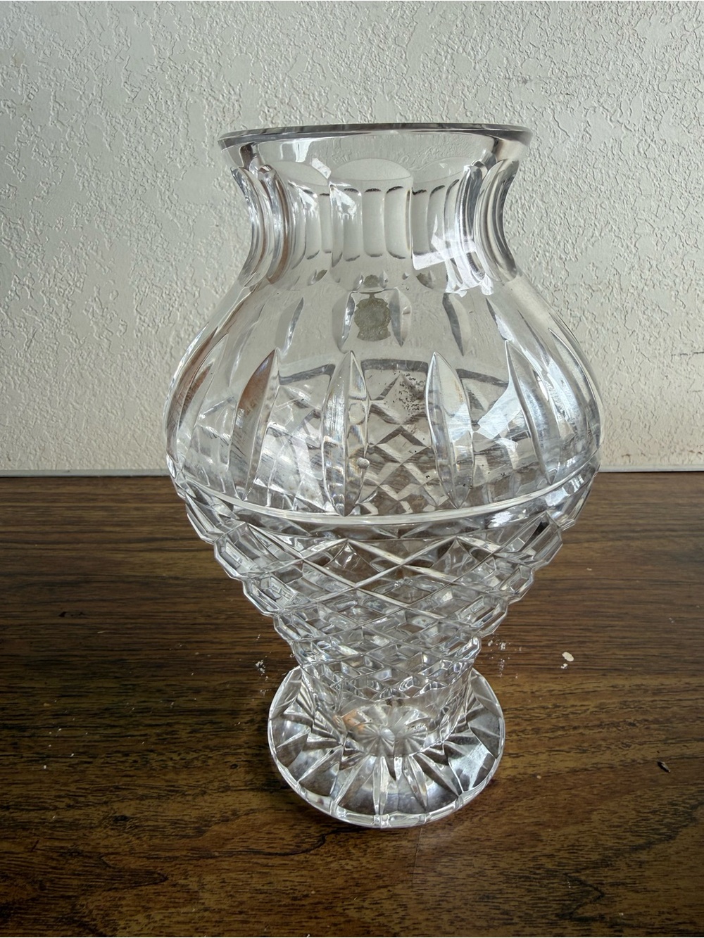 Clear Cut Crystal-Style Decorative Vase